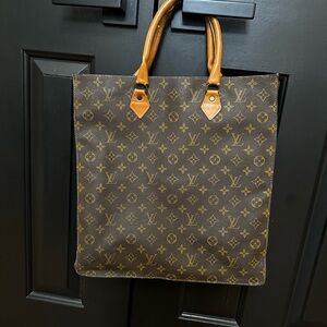 Louis Vuitton Brown Monogram Vertical Messenger Tote with Tan Handles
